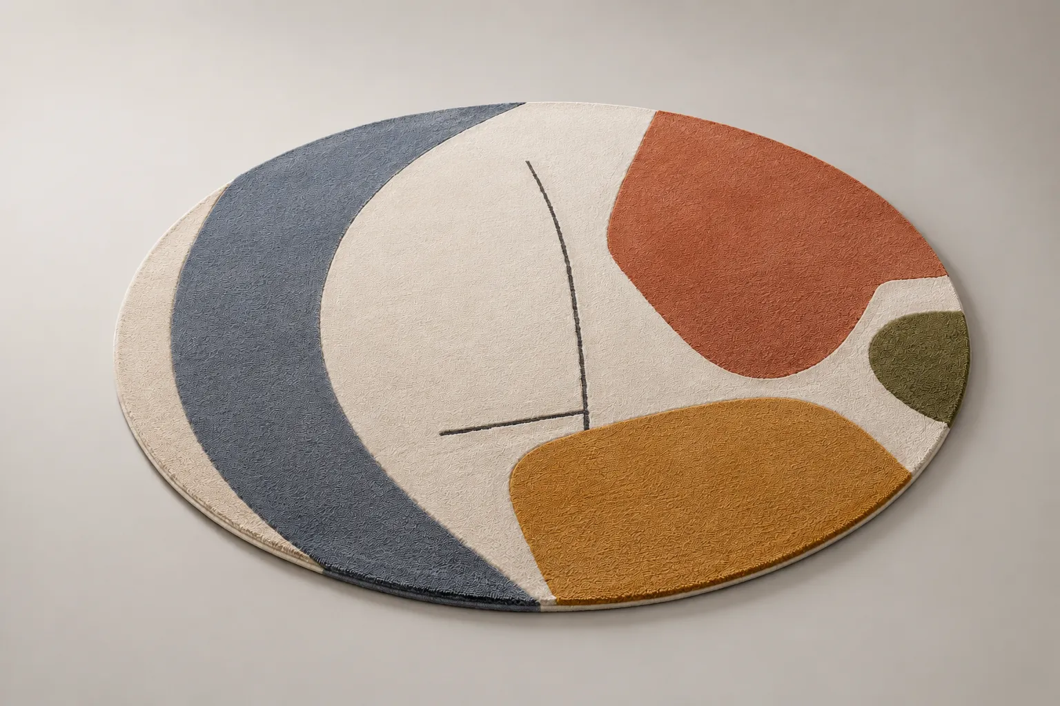 Round custom hand-tufted rug