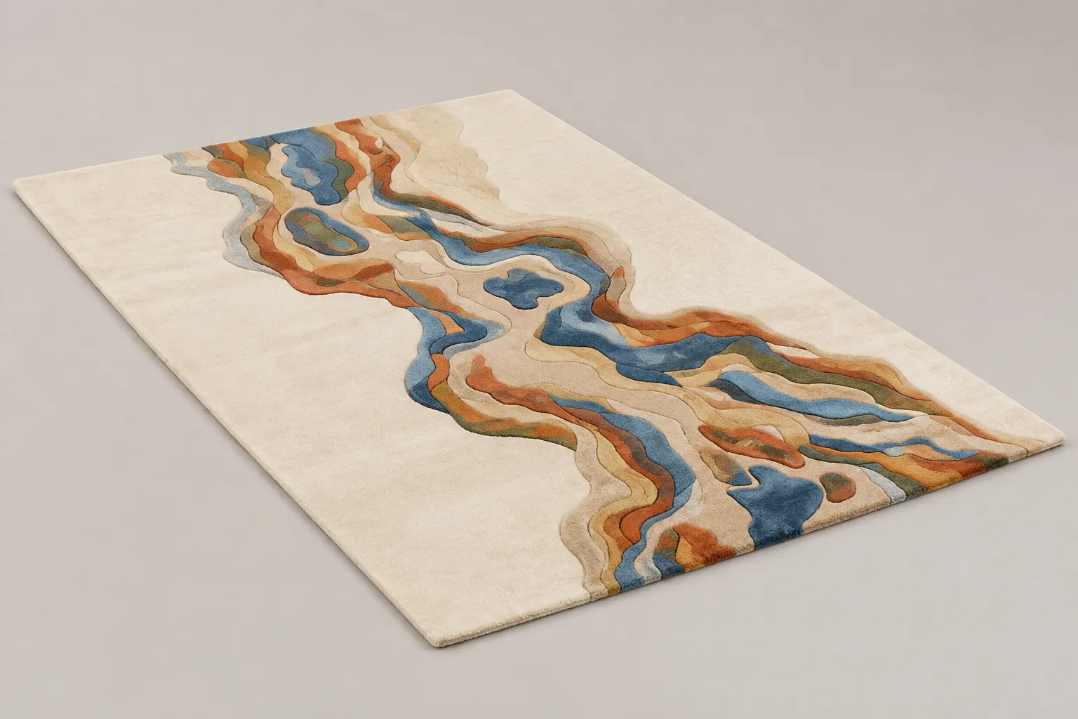 Expressive contemporary hand-tufted rug design